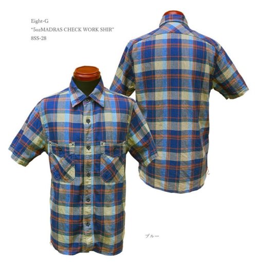 Eight-G“5ozMADRAS CHECK WORK SHIR”8SS-28