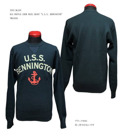 TOYS McCOY  BIG WAFFLE CREW NECK SHIRT“U.S.S. BENNINGTON”TMC2055