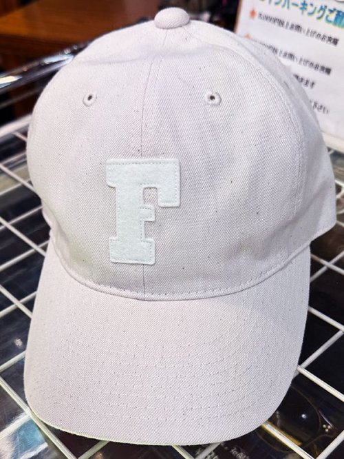 6843-24 6Panel Ecru Denim Baseball Cap“F”Patch