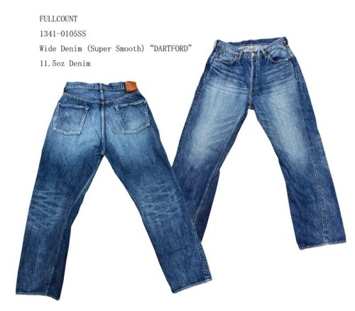 FULLCOUNT 1341-0105SS  Wide Denim (Super Smooth)“DARTFORD”11.5oz Denim