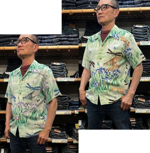 Sun Surf  Short sleeve　Hawaiian Shirt“IRIS & DRAGONFLY” SS39218