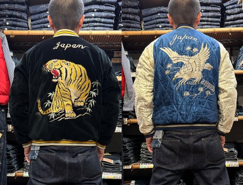 テーラー東洋“Tailor Toyo”別珍×サテン　スカジャン “ROARING TIGER × WHITE EAGLE”TT15544-119 