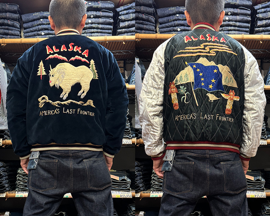 テーラー東洋“Tailor Toyo”別珍×サテン　スカジャン “MOUNTAIN GOAT × ALASKA　FLAG”TT15544-128 10/18