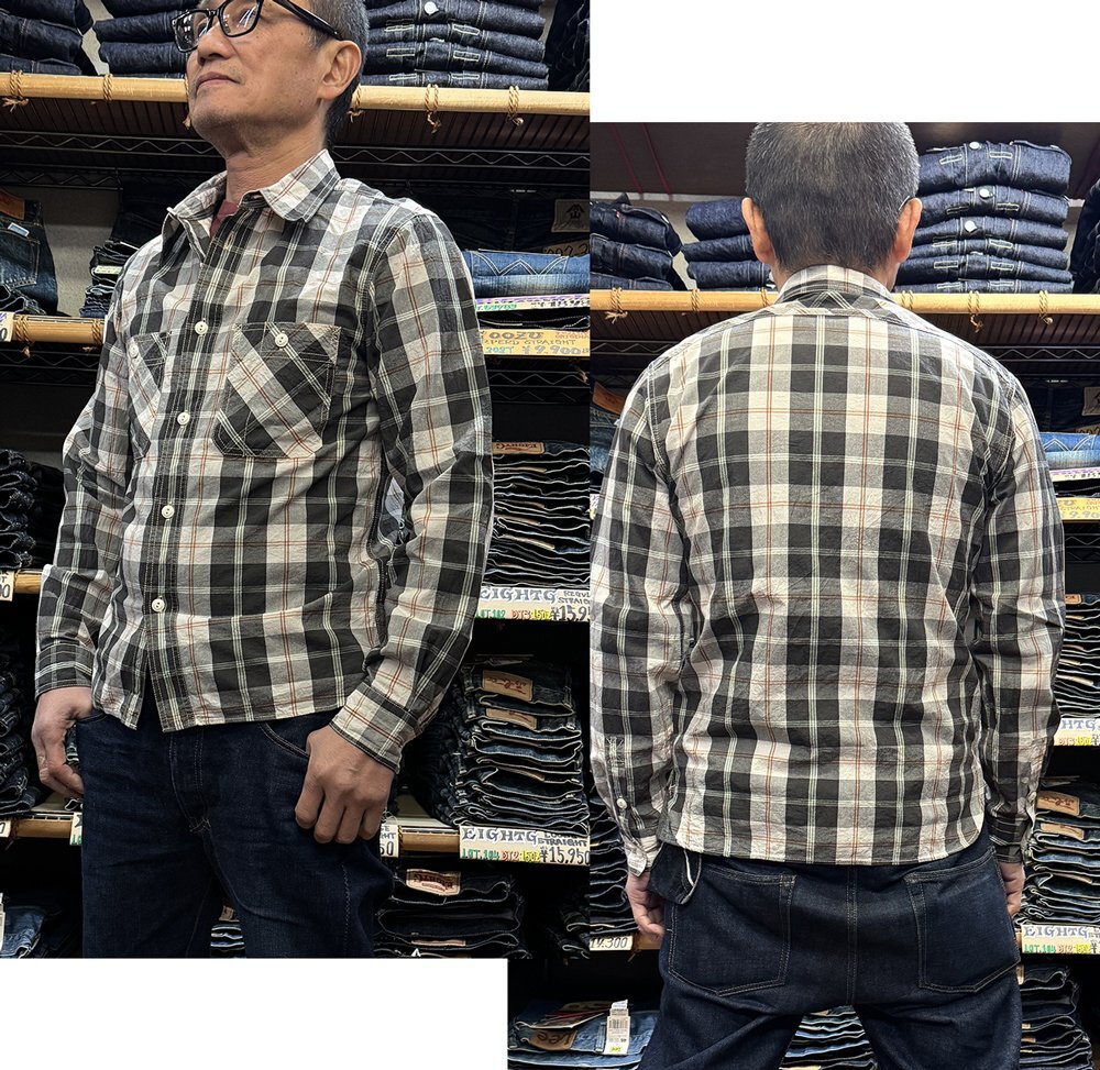 Eight-G “COTTON MADRUS CHECK L/S WORK SHIRT” 8LS-75 