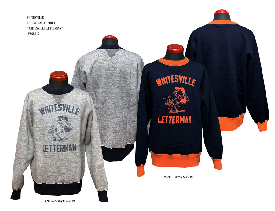 画像: WHITESVILLE  2-TONE　HEAVY SWEAT SHIRT“WHITESVILLE LETTERMAN”　WV68819　