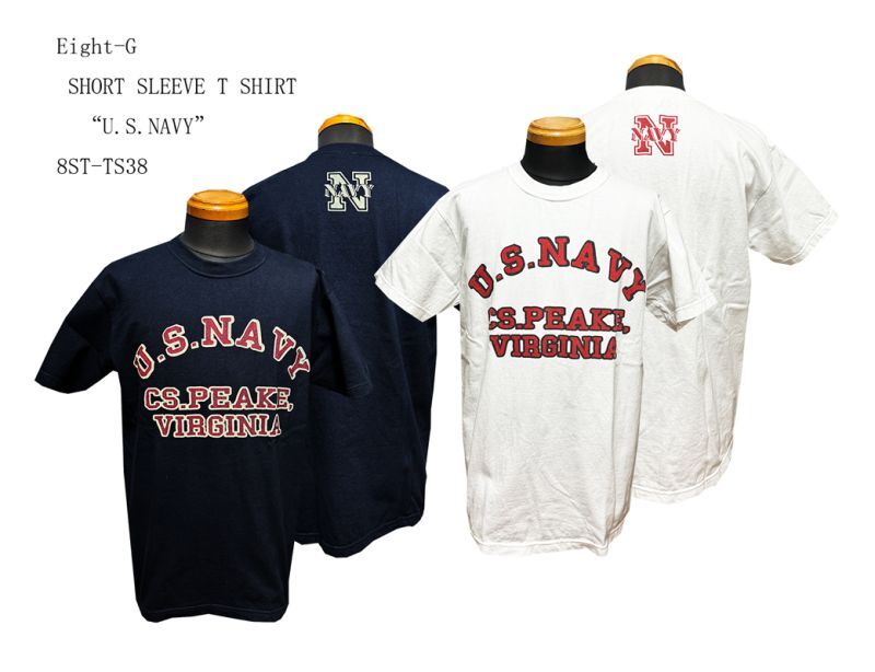 画像:  Eight-G SHORT SLEEVE T SHIRT“U.S.NAVY” 8ST-TS38  